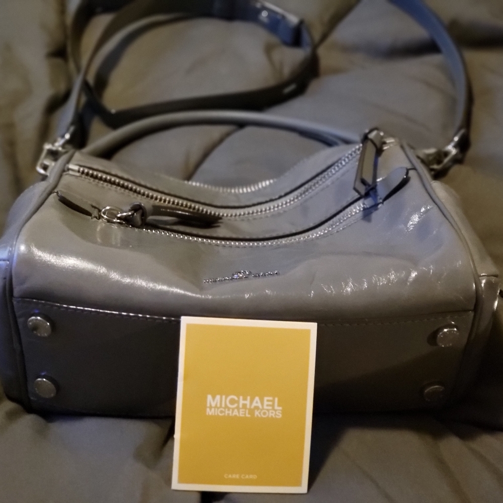 Michael Kors Grey patent leather purse